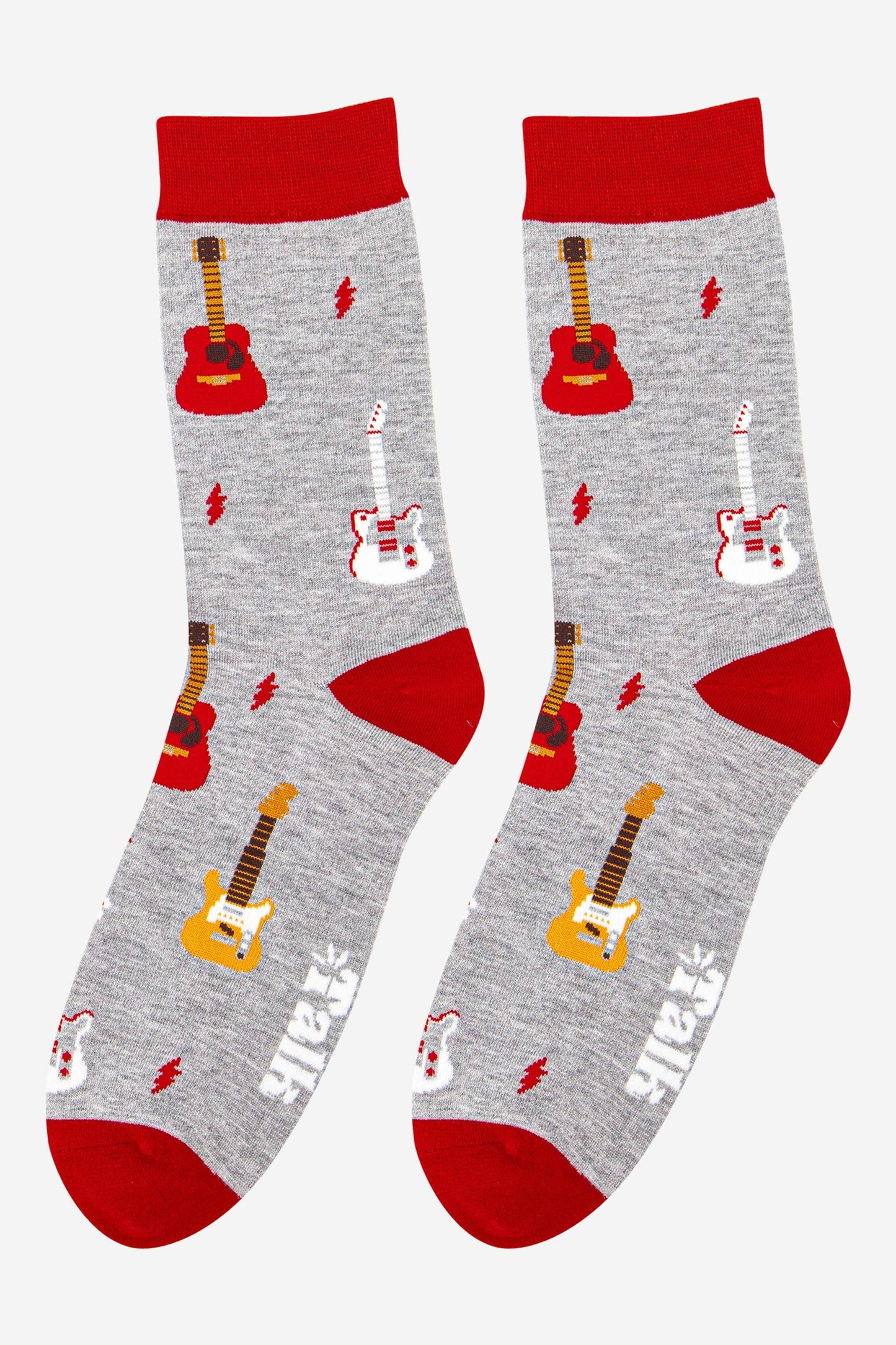 Men's Electric and Acoustic Guitar Print Bamboo Socks