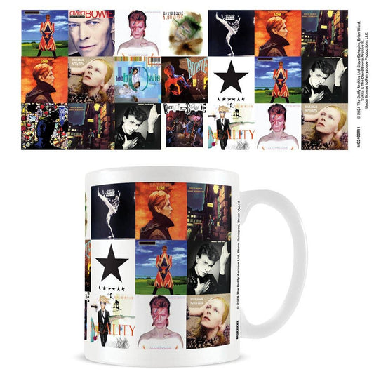 David Bowie (Albums Collage) White Mug