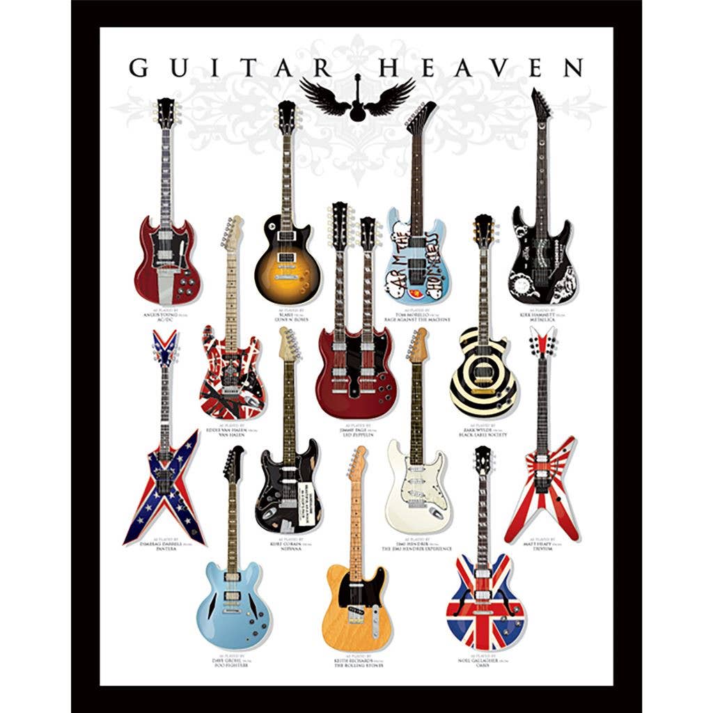 Guitar Heaven Wall Art Poster 40 x 50cm
