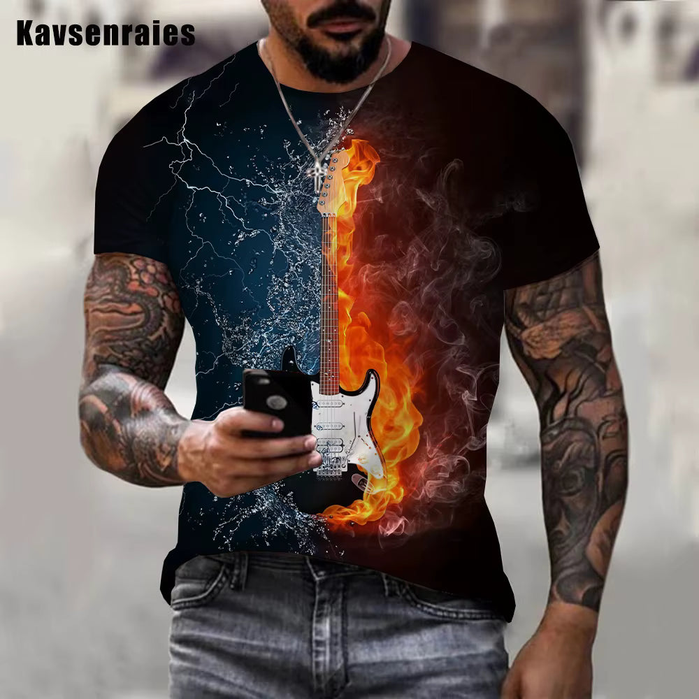 Guitar Flame T-Shirt (Various)