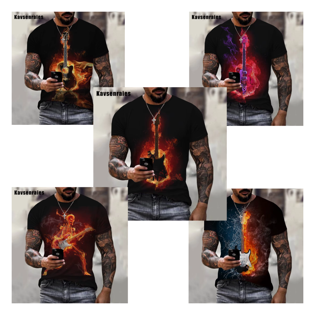 Guitar Flame T-Shirt (Various)