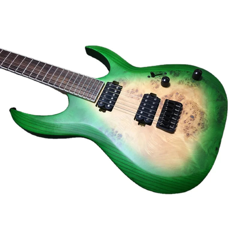 China Wholesale Custom  OEM Cheap Price Solo Ash Body Poplar Burl Top Maple Neck Metal Electric Guitar-1