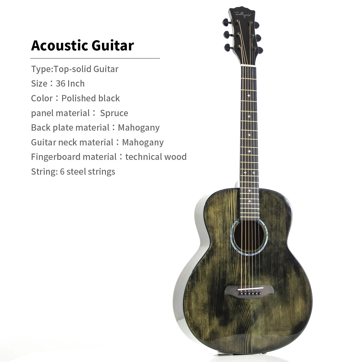 High Quality 36/40/41-Inch Acoustic Guitar Spruce-Sawn Solid Wood Folk-Style Qlossy Wholesale Price High Quality Guitar-24