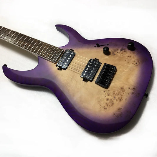 China Wholesale Custom  OEM Cheap Price Solo Ash Body Poplar Burl Top Maple Neck Metal Electric Guitar-0