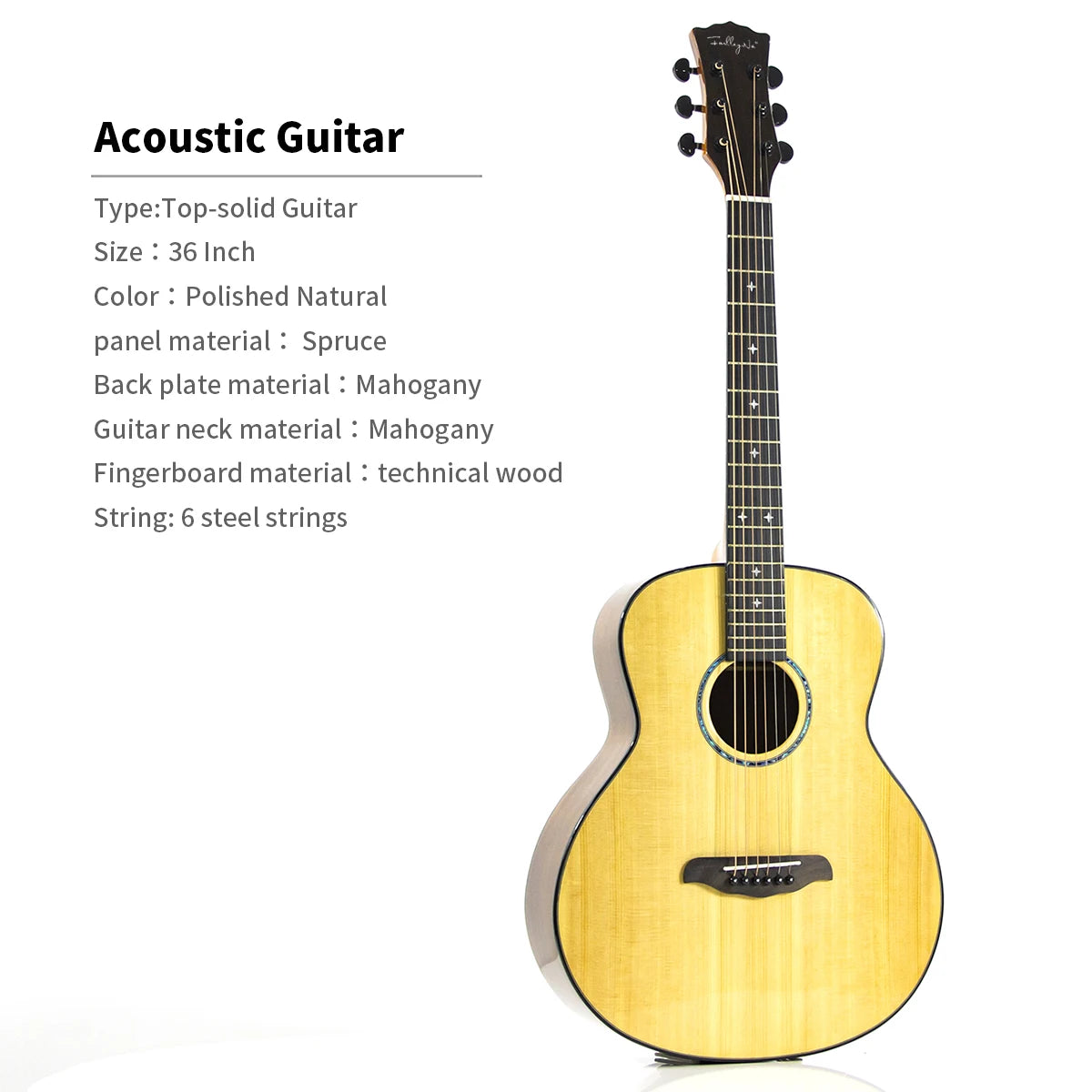 High Quality 36/40/41-Inch Acoustic Guitar Spruce-Sawn Solid Wood Folk-Style Qlossy Wholesale Price High Quality Guitar-22
