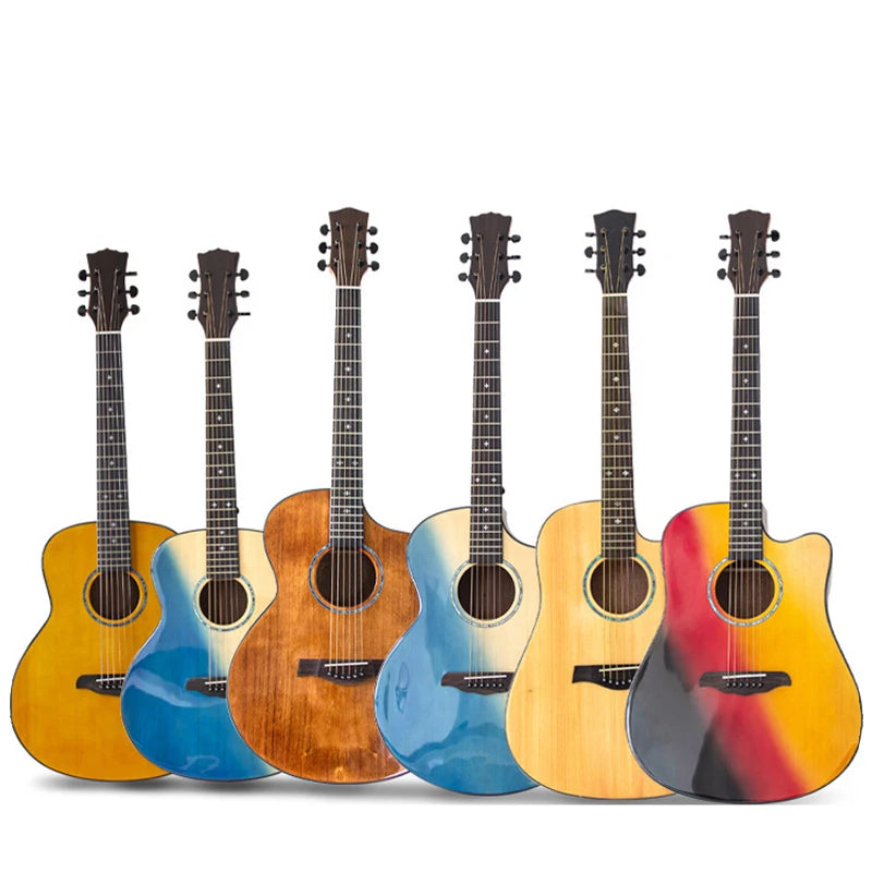 High Quality 36/40/41-Inch Acoustic Guitar Spruce-Sawn Solid Wood Folk-Style Qlossy Wholesale Price High Quality Guitar-5