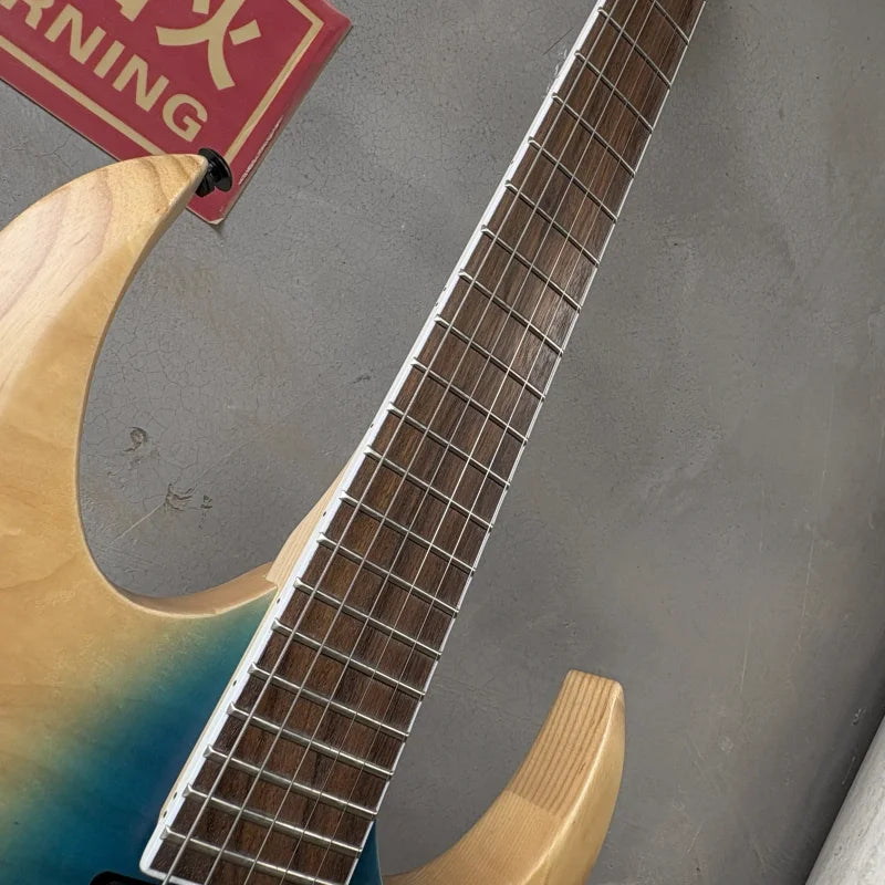 High Quality Custom OEM Cool  Ash Body Poplar Burl Unbranded 24 Frets Metal Rock 6 String Electric Guitar-2