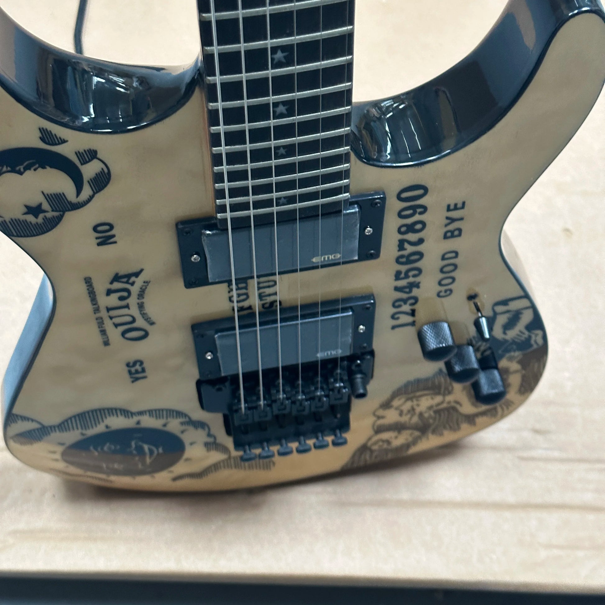 Yellow Kirk Ouja Electric Guitar Solid Wood Ne 6 String Custom Humbucker Pickup Fast Ship Electric Guitar-3