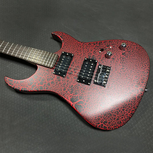 Custom OEM High Quality Cool Shaped Cheap Solid Body Unbranded Metal Rock 6 String Crackle Electric Guitar-0