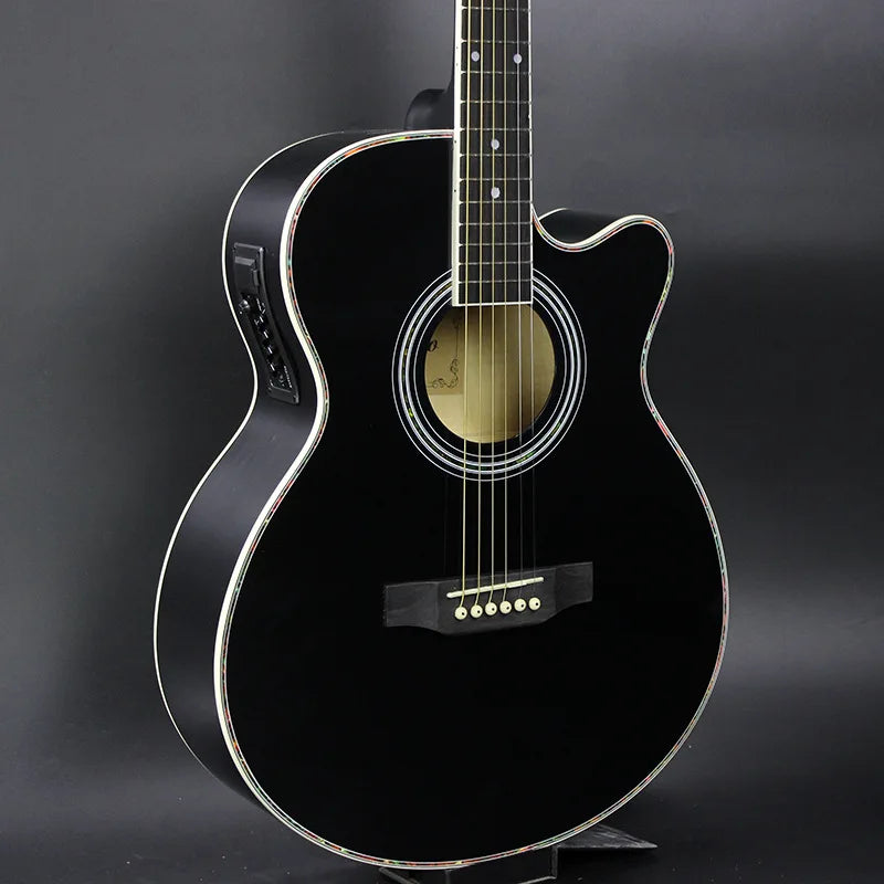 China Guitar 40 Inch White Acoustic Guitar with 4 Band Pickup-4