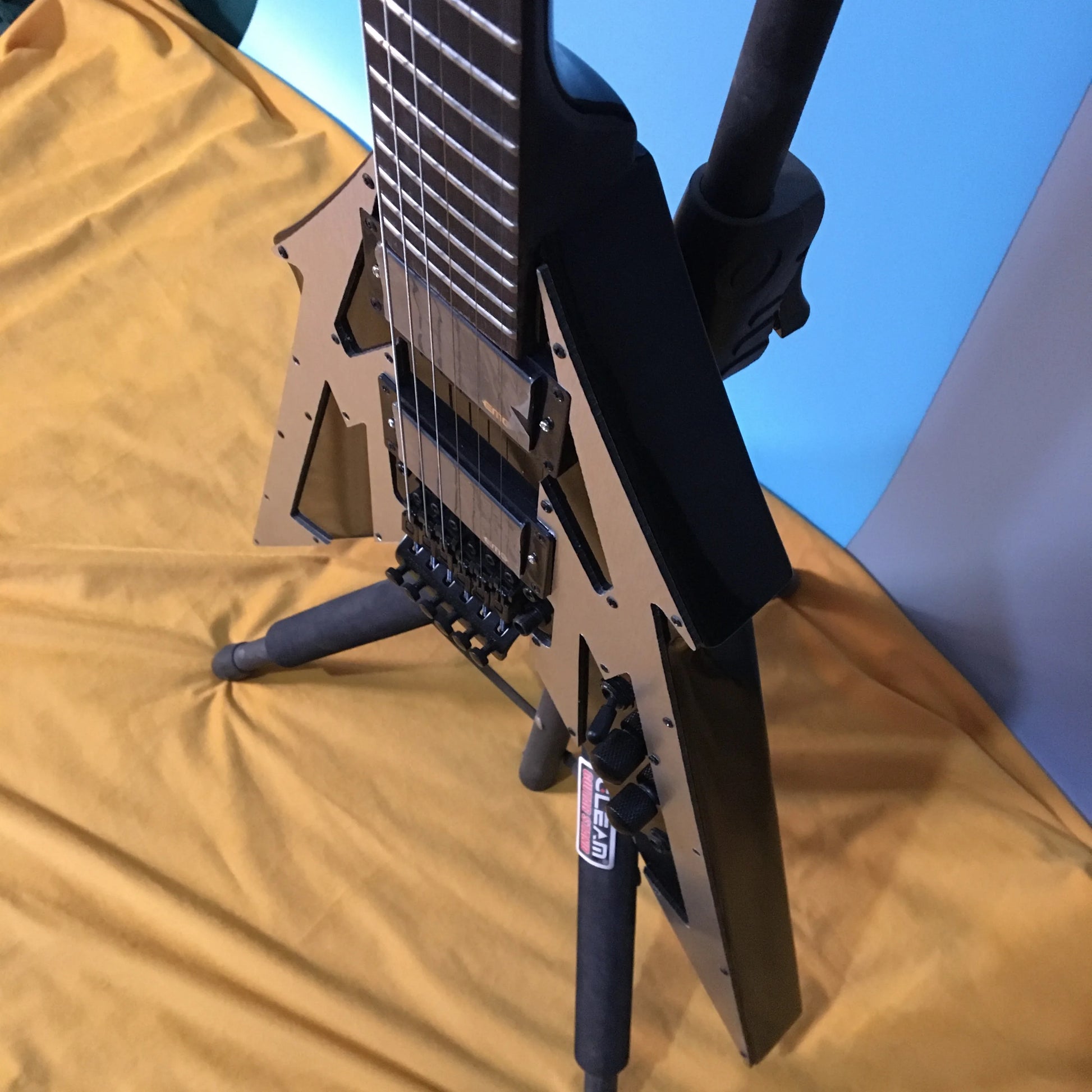 Special Custom Fly V-Shape Electric Guitar Gray Color Solid Wood HH  Hardware Fast Shipping-1
