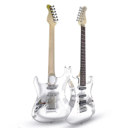 High Quality OEM Electric Guitar Single Double ST 39-Inch Entry-Level Acrylic/Wood 6 Strings ST Electric Guitar for Beginner-3
