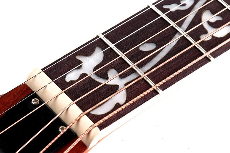 41-Inch Professional Classical Acoustic Electric Guitar Solid Top Rosewood Turtleback ABS Spruce Gloss Grape Hole Players-3