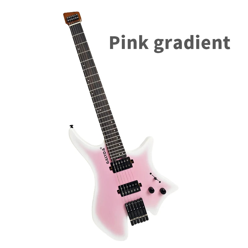 GALYDA Factory Custom Logo Portable and Lightweight 6 String Headless Electric Guitar for Rock Metal Players-8