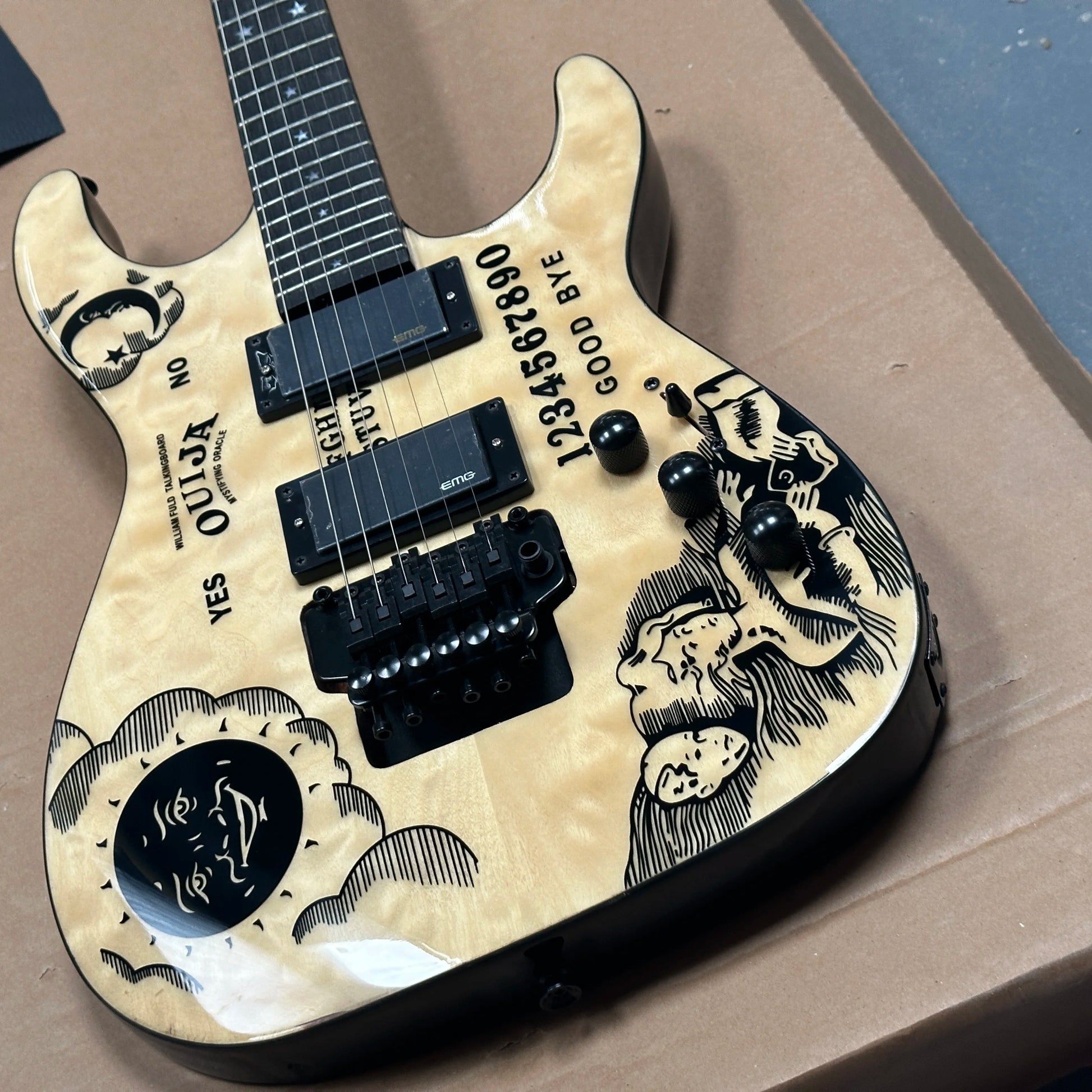 Yellow Kirk Ouja Electric Guitar Solid Wood Ne 6 String Custom Humbucker Pickup Fast Ship Electric Guitar-2