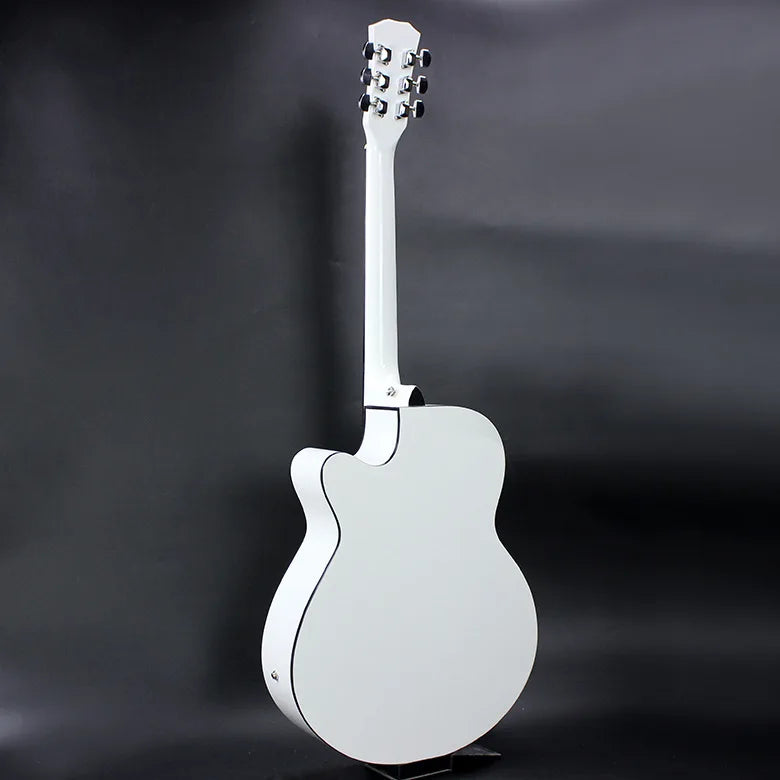 China Guitar 40 Inch White Acoustic Guitar with 4 Band Pickup-1
