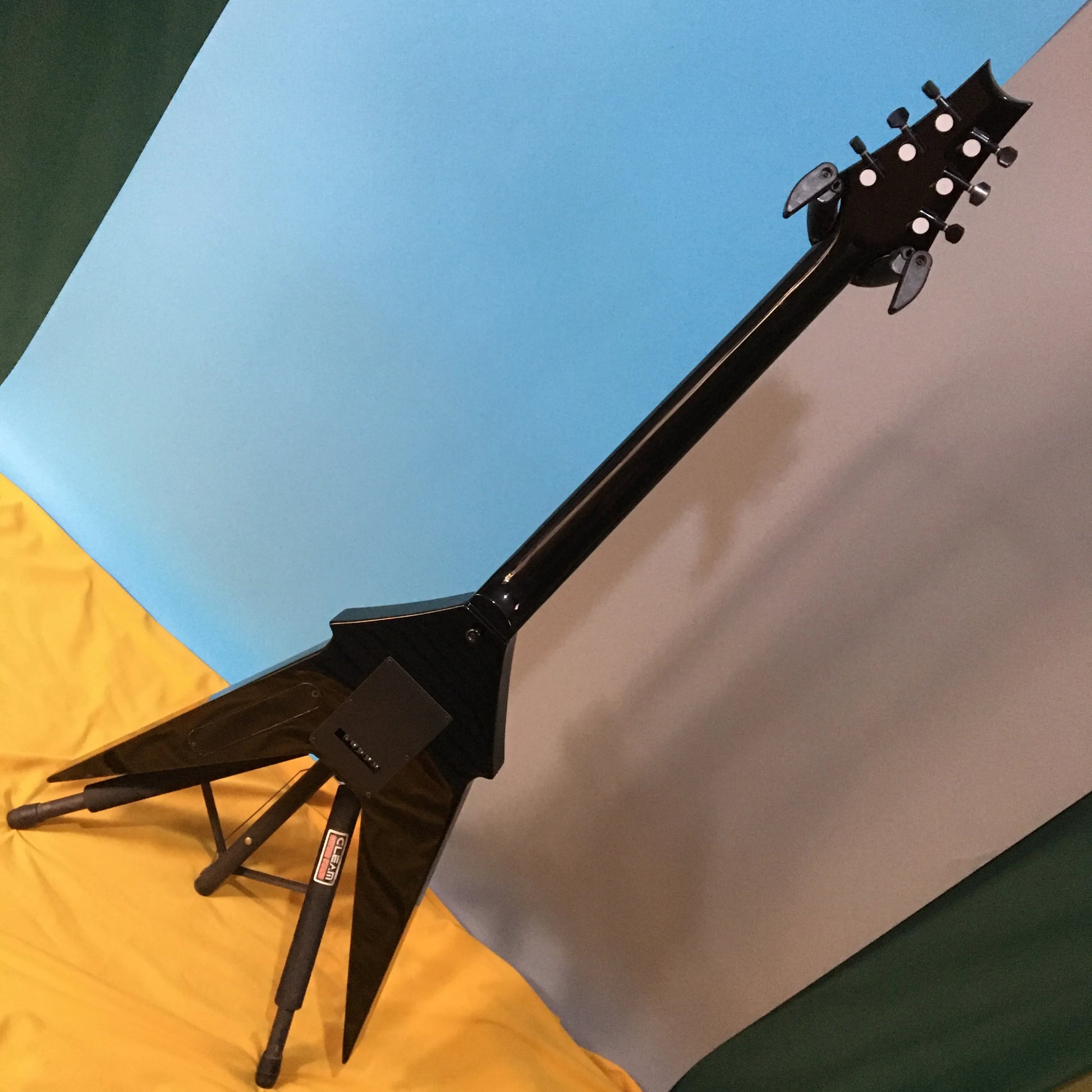 Special Custom Fly V-Shape Electric Guitar Gray Color Solid Wood HH  Hardware Fast Shipping-4