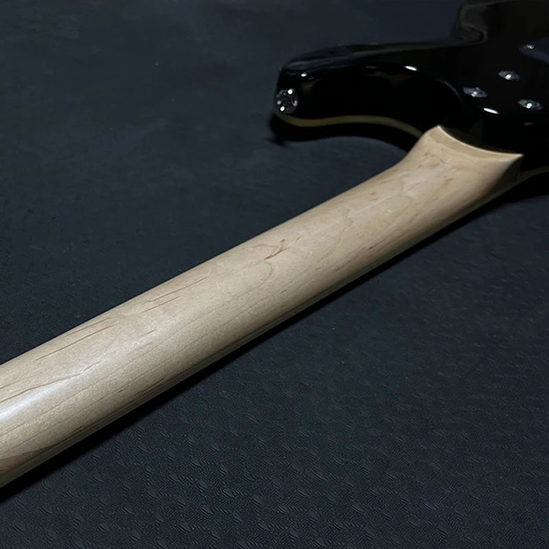 China OEM Custom Cheap Solo Solid Wood  6 Strings Flamed Maple Double Locking 24 Frets HSH Electric Guitar-4