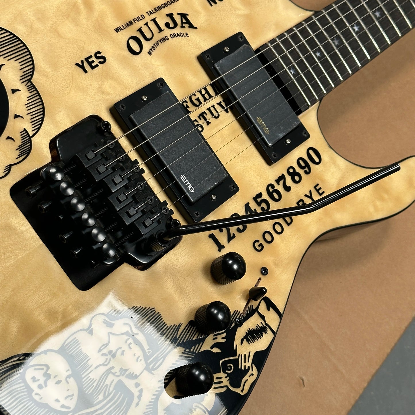 Yellow Kirk Ouja Electric Guitar Solid Wood Ne 6 String Custom Humbucker Pickup Fast Ship Electric Guitar-1