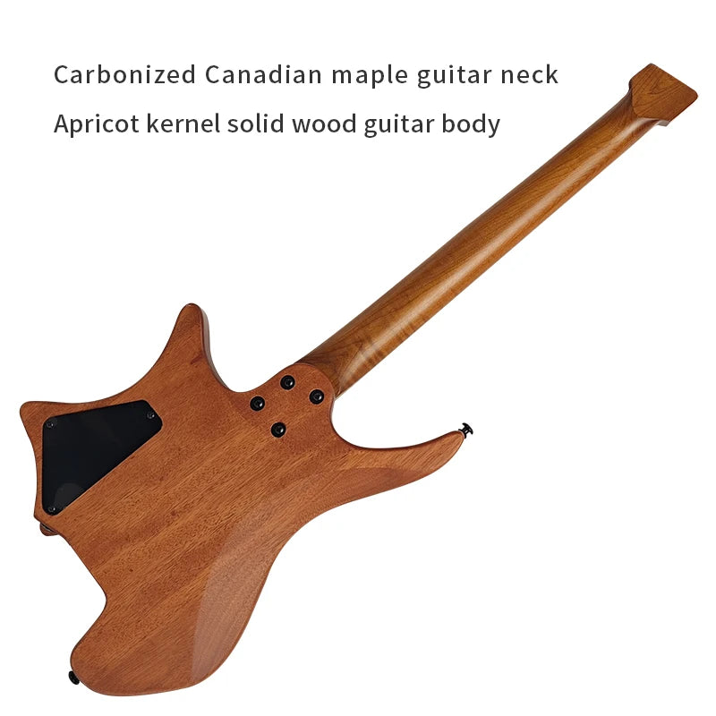 GALYDA Factory Custom Logo Portable and Lightweight 6 String Headless Electric Guitar for Rock Metal Players-2