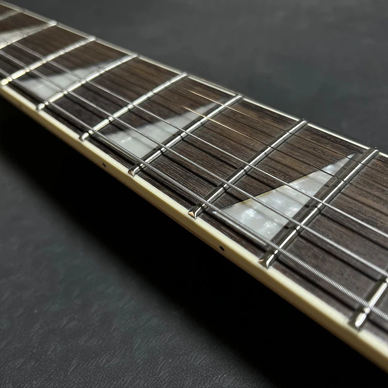 China OEM Custom Cheap Solo Solid Wood  6 Strings Flamed Maple Double Locking 24 Frets HSH Electric Guitar-2