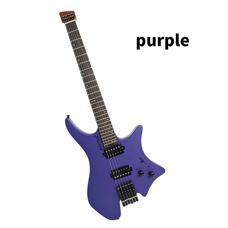 GALYDA Factory Custom Logo Portable and Lightweight 6 String Headless Electric Guitar for Rock Metal Players-7