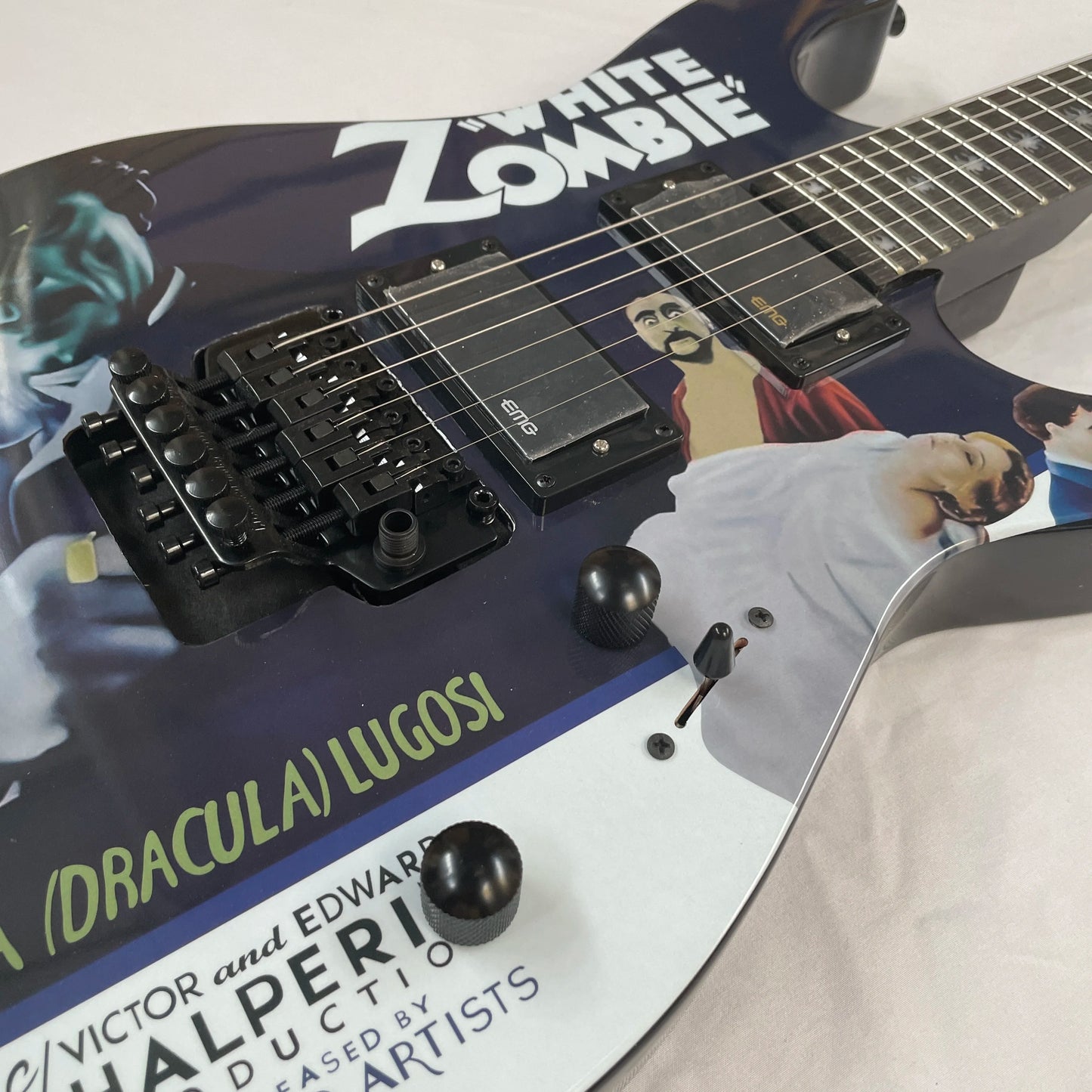 Black Kirk Hammett Signature KH-WZ White-Zombie Electric Guitar Black Fast Ship-1