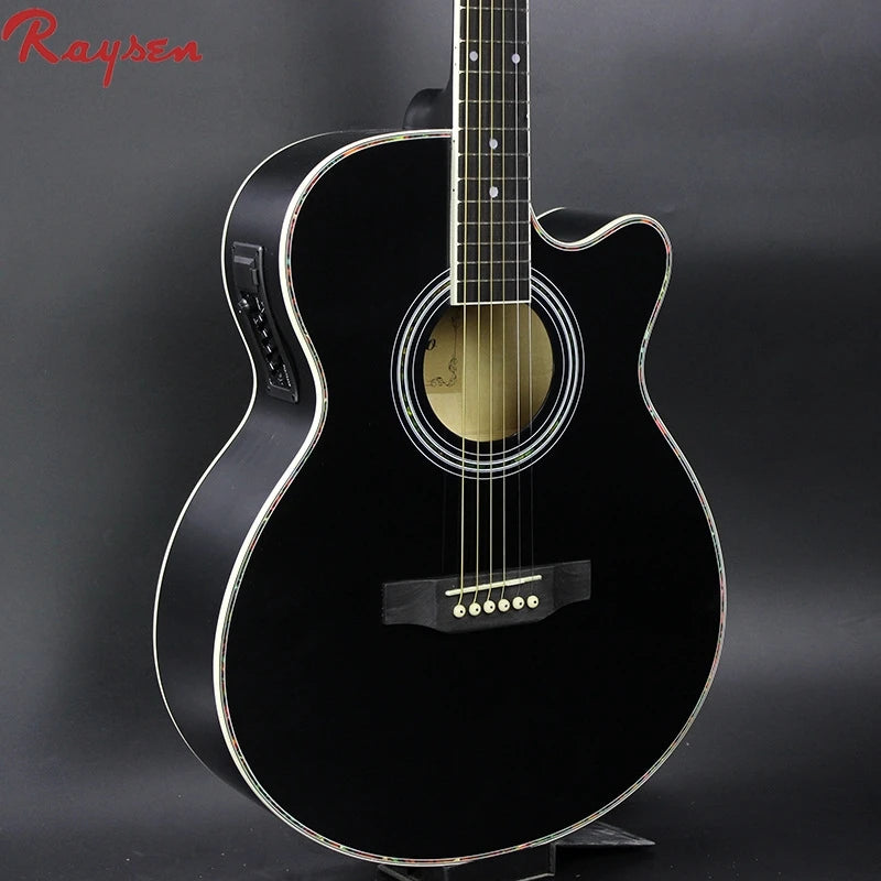 China Guitar 40 Inch White Acoustic Guitar with 4 Band Pickup-9