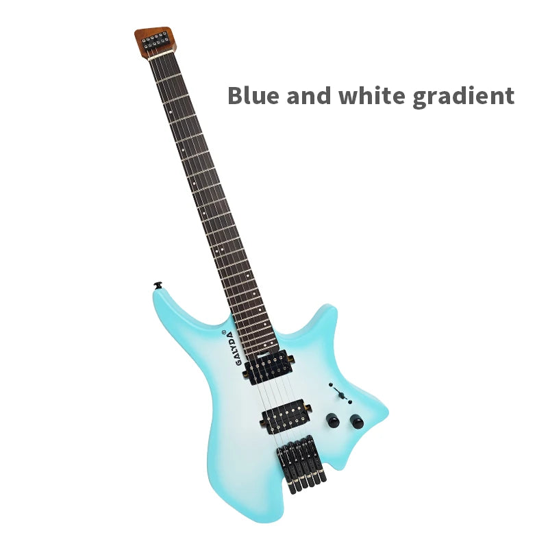 GALYDA Factory Custom Logo Portable and Lightweight 6 String Headless Electric Guitar for Rock Metal Players-9