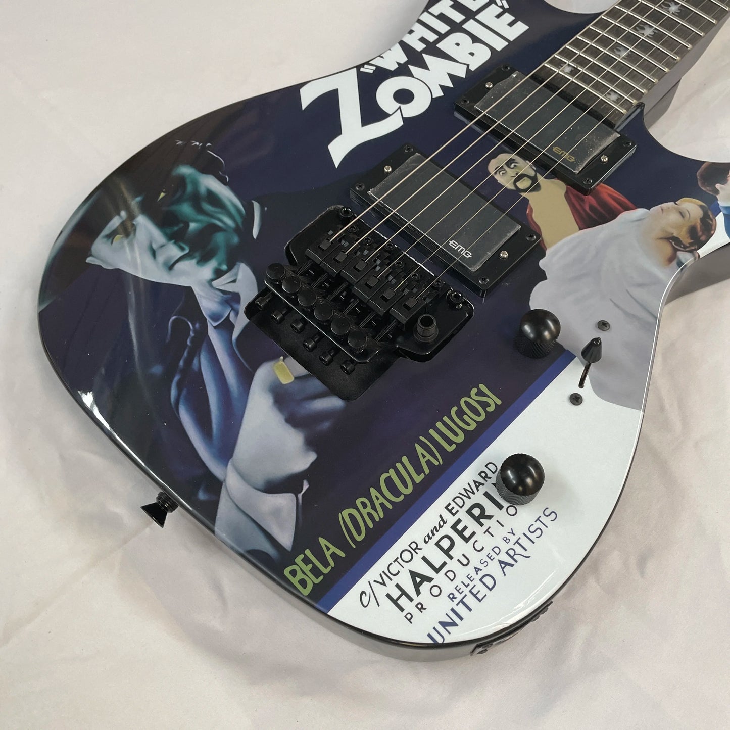 Black Kirk Hammett Signature KH-WZ White-Zombie Electric Guitar Black Fast Ship-6