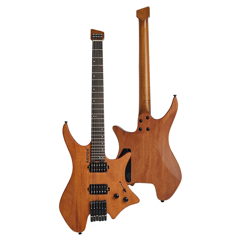 GALYDA Factory Custom Logo Portable and Lightweight 6 String Headless Electric Guitar for Rock Metal Players-3