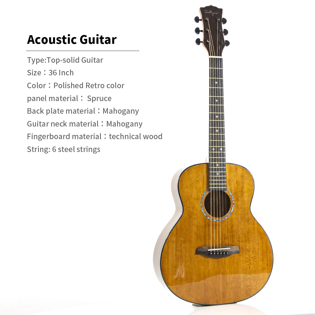 High Quality 36/40/41-Inch Acoustic Guitar Spruce-Sawn Solid Wood Folk-Style Qlossy Wholesale Price High Quality Guitar-23