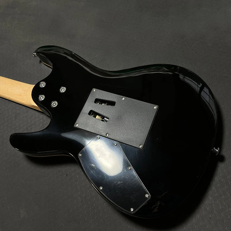 China OEM Custom Cheap Solo Solid Wood  6 Strings Flamed Maple Double Locking 24 Frets HSH Electric Guitar-3