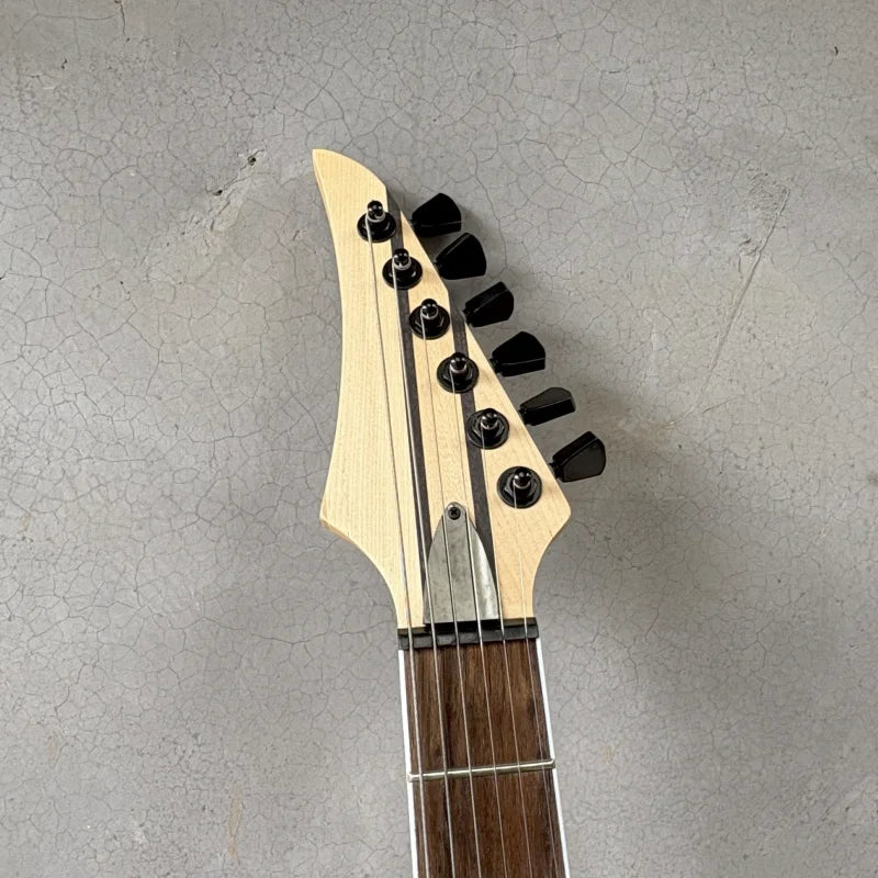 High Quality Custom OEM Cool  Ash Body Poplar Burl Unbranded 24 Frets Metal Rock 6 String Electric Guitar-3