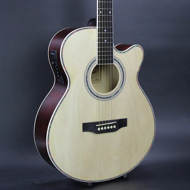 China Guitar 40 Inch White Acoustic Guitar with 4 Band Pickup-6