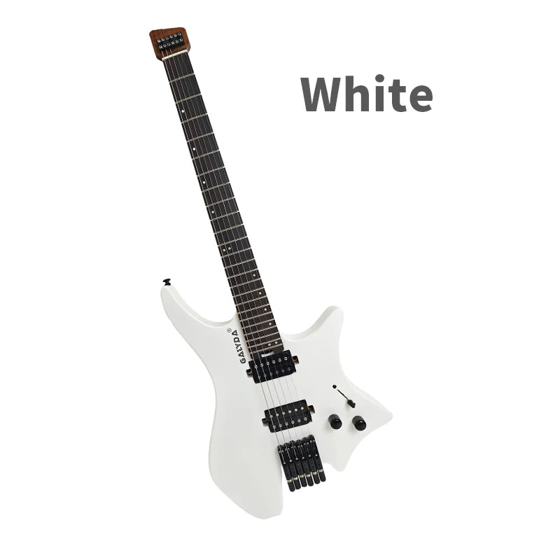 GALYDA Factory Custom Logo Portable and Lightweight 6 String Headless Electric Guitar for Rock Metal Players-11