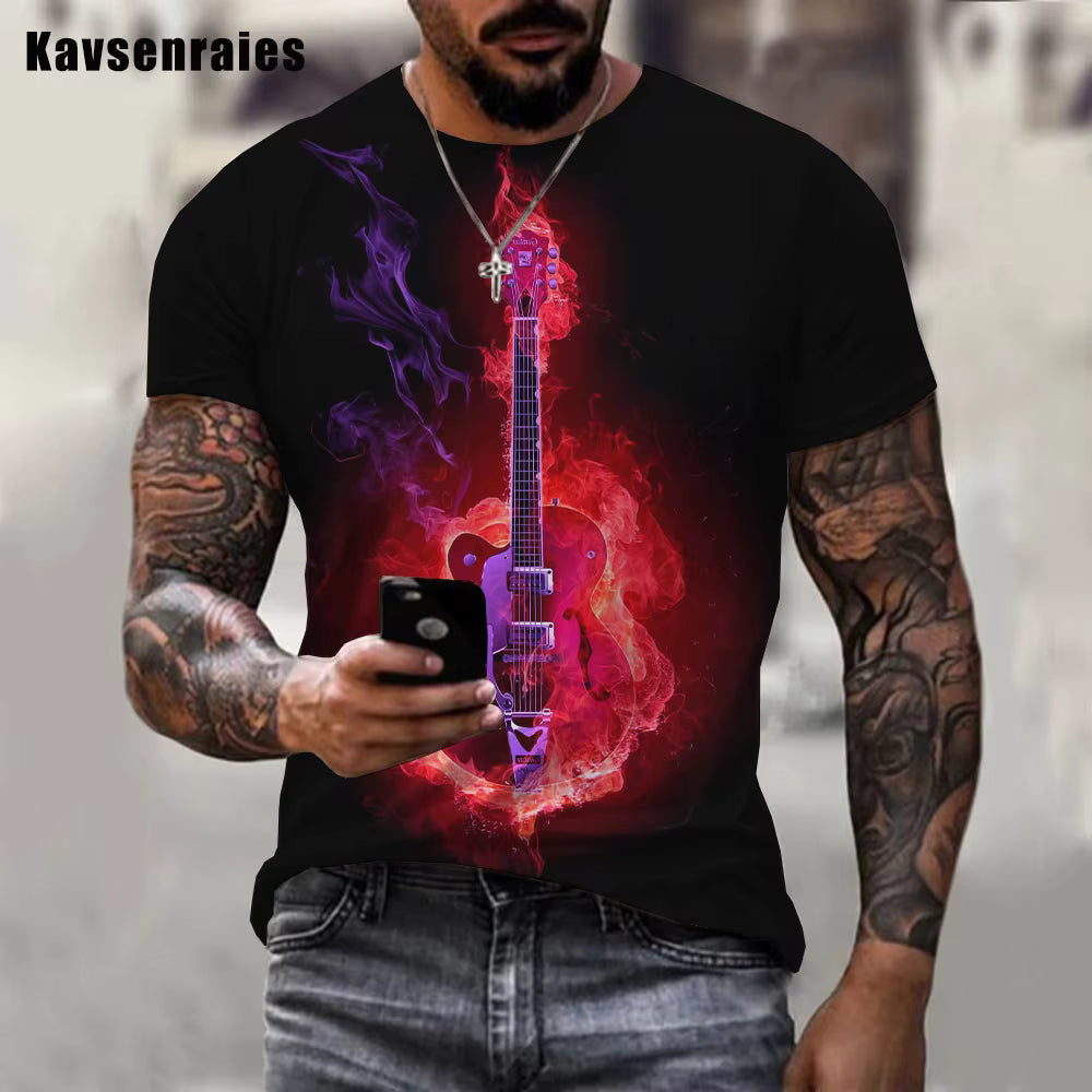 Guitar Flame T-Shirt (Various)