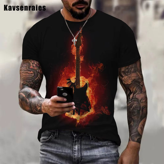 Guitar Flame T-Shirt (Various)