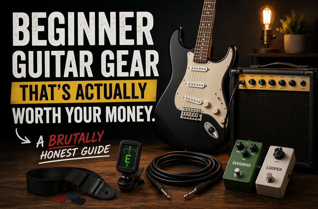 Beginner Guitar Gear That’s Actually Worth Your Money (A brutally honest guide from Demon Guitars… because your bank account deserves better)