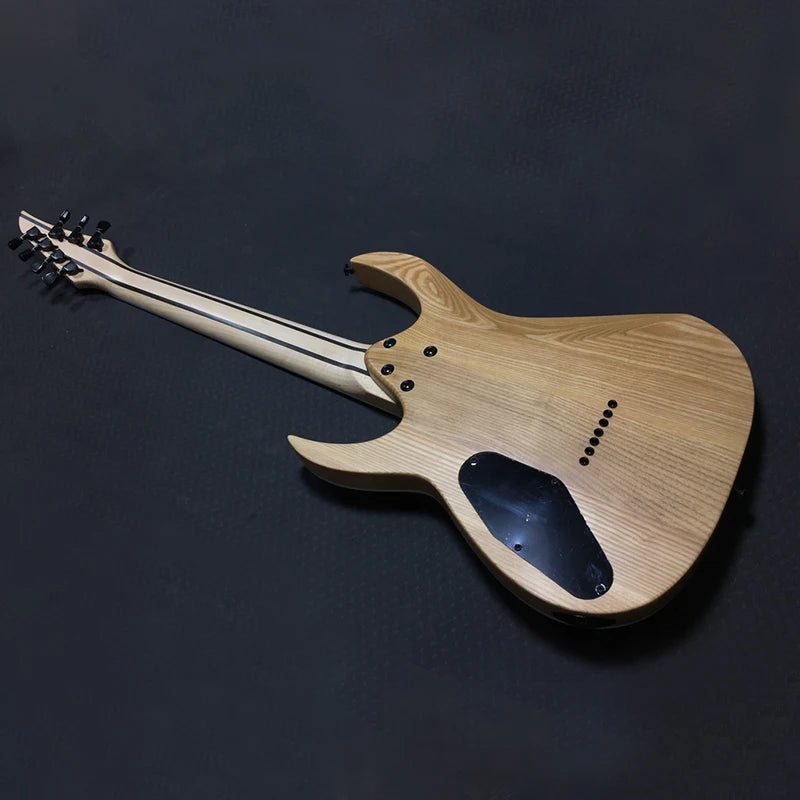 China Wholesale Custom  OEM Cheap Price Solo Ash Body Poplar Burl Top Maple Neck Metal Electric Guitar-5