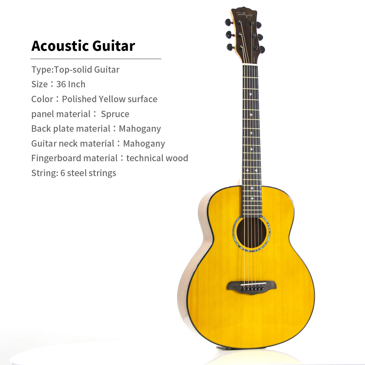 High Quality 36/40/41-Inch Acoustic Guitar Spruce-Sawn Solid Wood Folk-Style Qlossy Wholesale Price High Quality Guitar-21