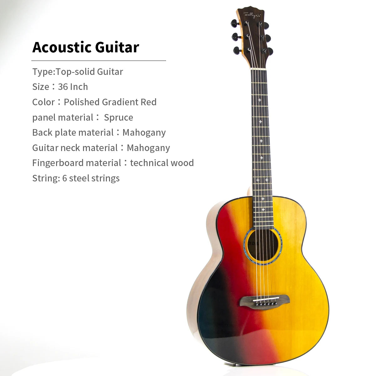 High Quality 36/40/41-Inch Acoustic Guitar Spruce-Sawn Solid Wood Folk-Style Qlossy Wholesale Price High Quality Guitar-20