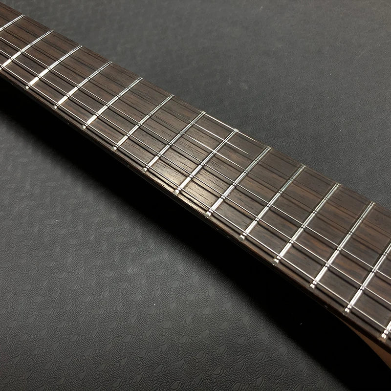 Custom OEM High Quality Cool Shaped Cheap Solid Body Unbranded Metal Rock 6 String Crackle Electric Guitar-3