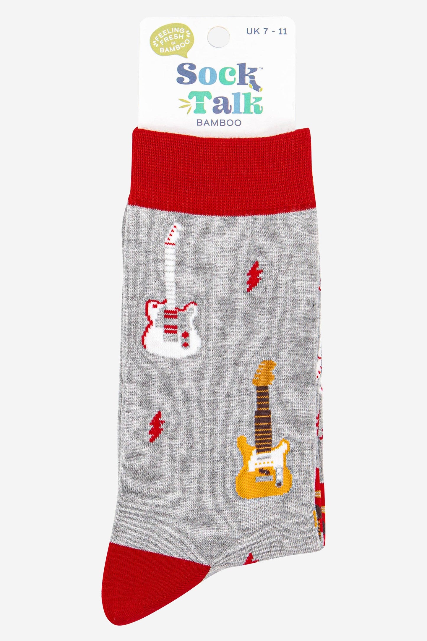 Men's Electric and Acoustic Guitar Print Bamboo Socks