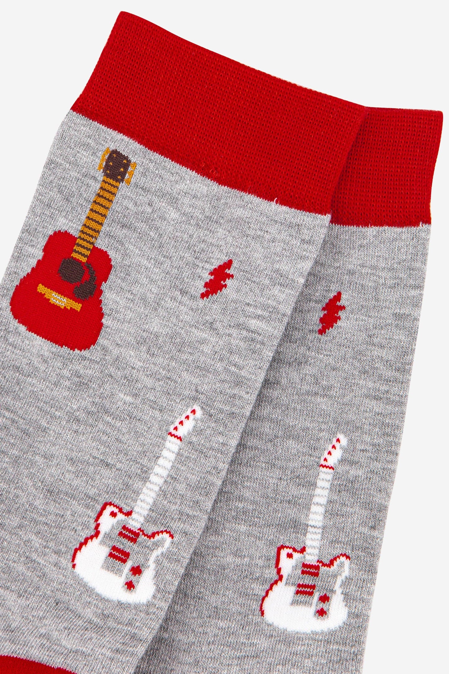 Men's Electric and Acoustic Guitar Print Bamboo Socks