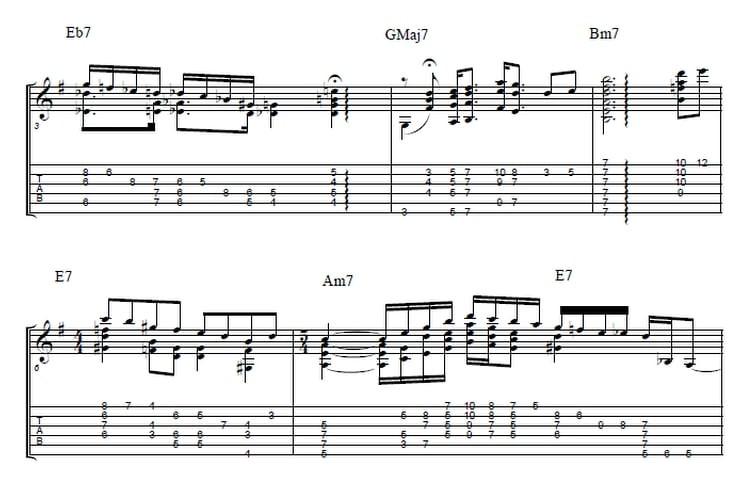 Out Of Nowhere Chord Melody Solo